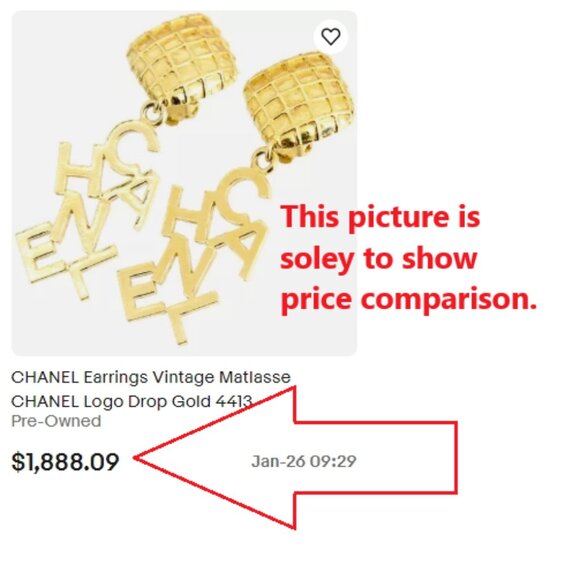 Chanel Vintage Dangle Earrings Clip-On Rare - Picture 5 of 17